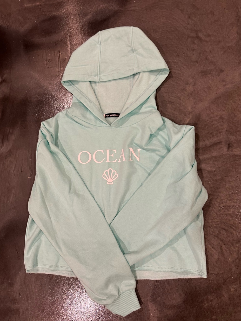 Ocean Print Hooded Sweatshirt - Mint